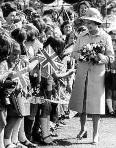 Queen Elizabeth II and Prince Philip on the North East Leg of The Jubilee Tour 1977 to