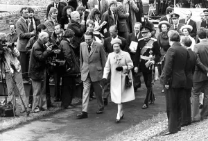 Queen Elizabeth II and Prince Philip officially open the Kielder Reservoir, Kielder Water