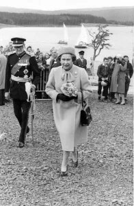 Queen Elizabeth II and Prince Philip officially open the Kielder Reservoir, Kielder Water