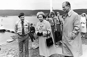 Queen Elizabeth II and Prince Philip officially open the Kielder Reservoir, Kielder Water