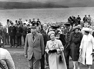 Queen Elizabeth II and Prince Philip officially open the Kielder Reservoir, Kielder Water