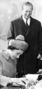 Queen Elizabeth II and Prince Philip officially opens the Tyne Tunnel