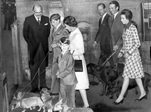 Queen Elizabeth II, Prince Philip with Princess Anne and new fiance Mark Phillips