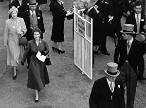 Queen Elizabeth II, Prince Philip and the Princess Royal enter the parade ring at Royal