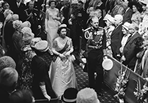Queen Elizabeth II and Prince Philip during a state visit to New Zealand