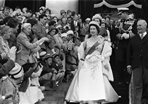 01425 Prints: Queen Elizabeth II and Prince Philip during a state visit to New Zealand