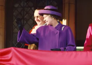 Queen Elizabeth II and Prince Philip visit Durham - Waving to the crowds at Durham Castle