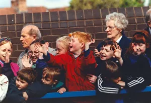 Queen Elizabeth II and Prince Philip visit South Tyneside - groups of schoolchildrens