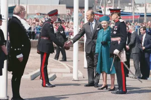 01042 Prints: Queen Elizabeth II and Prince Philip visiting Hartlepool Marina. 18th May 1993