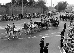 Open Prints: Queen Elizabeth II and Prince Philip visiting Wales during the silver jubilee tour