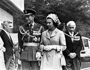 01038 Prints: Queen Elizabeth II and Prince Philip visiting Wales during the silver jubilee tour