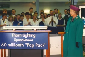 Production Line Prints: Queen Elizabeth II and Prince Phillip visit the Thorn Lighting Factory in Spennymoor