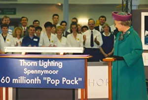 Queen Elizabeth II and Prince Phillip visit the Thorn Lighting Factory in Spennymoor