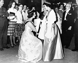 Queen Elizabeth II - Princess Alexandra curtseys to the Queen when they arrived together
