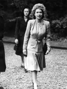Queen Elizabeth II, Princess Elizabeth on a visit to Edgell Lodge, Scotland