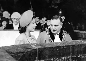 Queen Elizabeth II, Princess Elizabeth visits Durham, accompanied by the Mayor of Durham