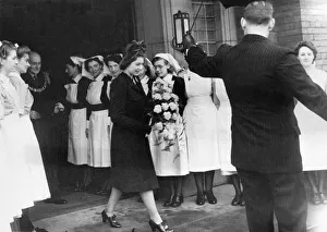 00082 Prints: Queen Elizabeth II, Princess Elizabeth visits the Sunderland Eye Infirmary
