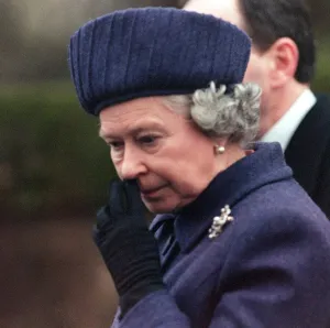 Emotional Prints: Queen Elizabeth II Her Royal Highness Dunblane looking thoughful on a visit to the school