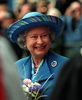 Brooch Prints: Queen Elizabeth II, Scotland 30th June 1999 arrives at St Giles Cathedral for