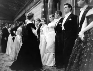 Line Up Prints: Queen Elizabeth II seen here talking to Actress Anita Ekberg following the 1956 Royal
