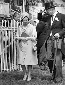 Queen Elizabeth II seen here walking the course at Royal Ascot. June 1965 P009818