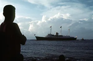 Queen Elizabeth II Silver Jubilee Tour 1977 Britannia Royal Yacht Britannia during