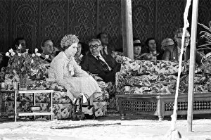 Images Dated 28th October 1980: Queen Elizabeth II state visit to Marrakesh, Morocco. 28th October 1980