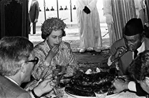 Images Dated 28th October 1980: Queen Elizabeth II state visit to Marrakesh, Morocco. The Queen is pictured alongside