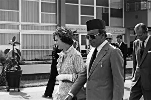 Images Dated 28th October 1980: Queen Elizabeth II state visit to Marrakesh, Morocco. The Queen and Prince Philip