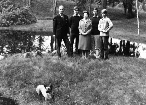 Queen Elizabeth II takes a stroll in the grounds of Balmoral Castle with her husband