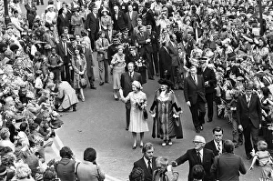 Queen Elizabeth II during her visit to Birmingham during her Silver Jubilee tour