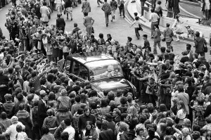 Queen Elizabeth II during her visit to Birmingham during her Silver Jubilee tour
