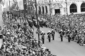 Queen Elizabeth II during her visit to Birmingham during her Silver Jubilee tour