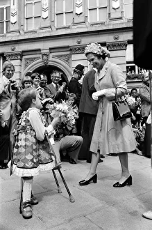 Queen Elizabeth II visiting Birmingham during her Silver Jubilee tour. West Midlands