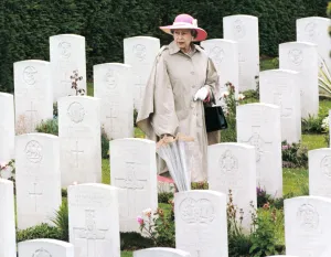 Grave Prints: Queen Elizabeth II visiting Normandy on the 50th Anniversary of the D-Day landings