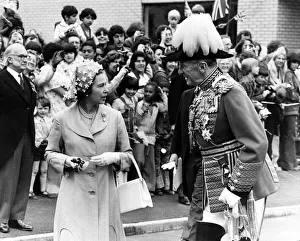 01038 Prints: Queen Elizabeth II visiting Wales during the silver jubilee tour. June 1977