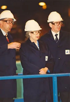 Queen Elizabeth II visits Alcans smelter in Lynemouth 26th June 1993