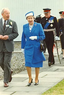 Queen Elizabeth II visits Alcans smelter in Lynemouth 26th June 1993
