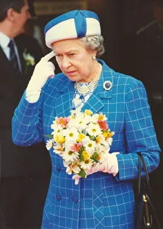 Queen Elizabeth II visits Alcans smelter in Lynemouth 26th June 1993