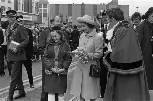 Queen Elizabeth II visits Hartlepool Town Centre during her Silver Jubilee tour