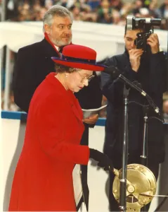 Queen Elizabeth II visits the North East - at Swan Hunter Shipyard to launch the James