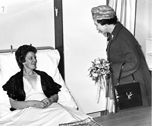 Health Prints: Queen Elizabeth II visits a patient at Arrowe Park Hospital, Arrowe Park