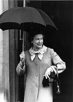 01107 Prints: Queen Elizabeth II visits Prince Charles and Princess Diana at St
