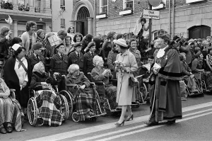 Queen Elizabeth II visits Stockton Town Centre during her Silver Jubilee tour
