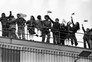 Queen Elizabeth II visits Teesside during her Silver Jubilee tour. 14th July 1977