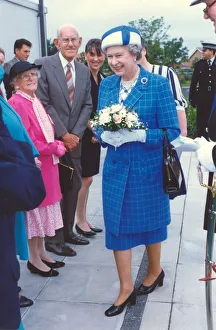 Queen Elizabeth II visits the town of Bedlington in Northumberland. June 1993
