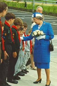 Queen Elizabeth II visits the town of Bedlington in Northumberland meeting members of