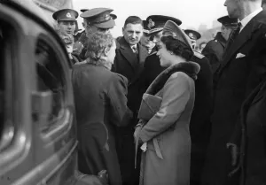 Queen Elizabeth and King George VI visit Swansea in South Wales