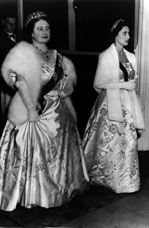Queen Elizabeth (now Queen Mother) and Princess Margaret at Lambeth Palace for