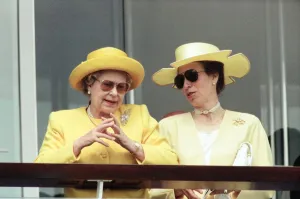 Queen Prints: Queen Elizabeth and Princess Anne attend the Epsom Derby at Epsom Racecourse, Surrey
